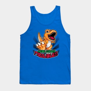 Here Comes Trouble T-REX Dinosaur Tank Top